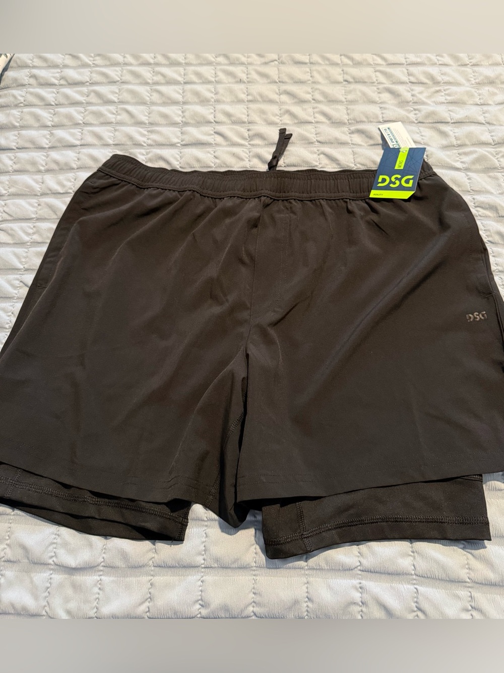 DSG Men's Black Athletic 2-in-1 Running Shorts